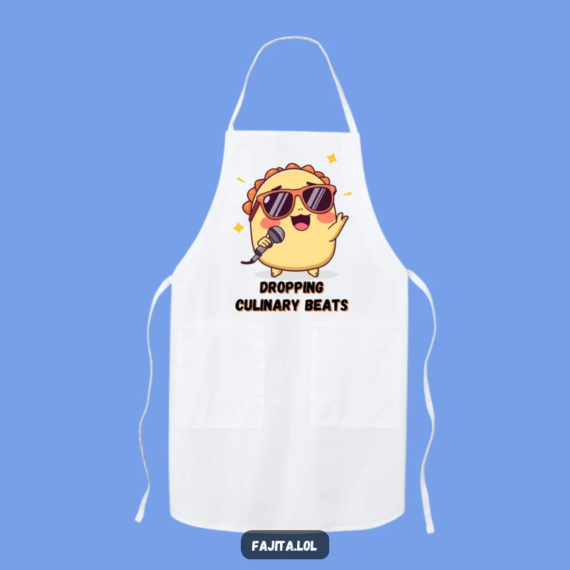 Funny Winking Taco Mic Drop Apron: Cook Up a Storm with Style