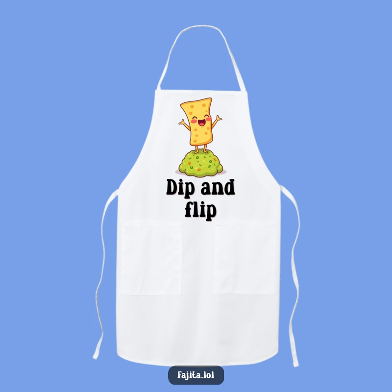 Funny Tortilla Chip Apron: Guacamole Headstand Chef Kitchen Gift