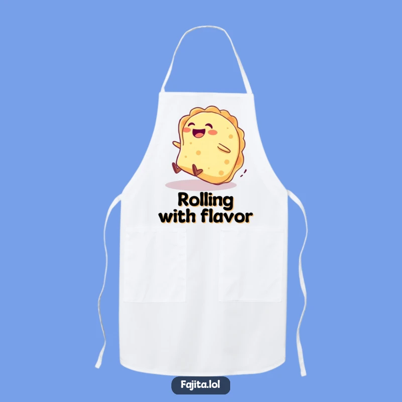 Funny Tortilla Rolling Downhill Apron - Cook with Pure Foodie Delight