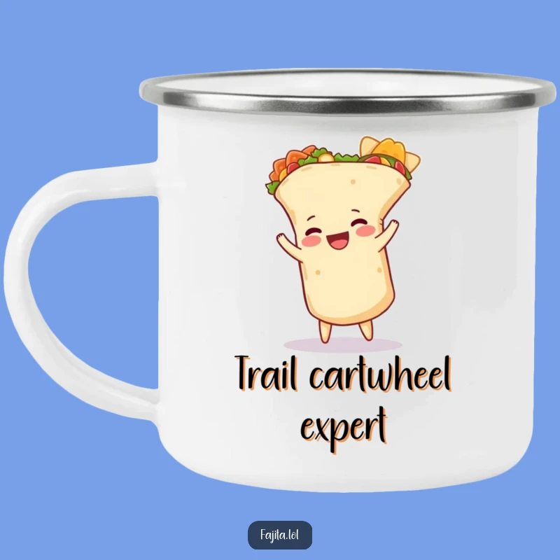 Funny Burrito Cartwheel Camping Mug: Your Hilarious Mexican Food Companion on the Go