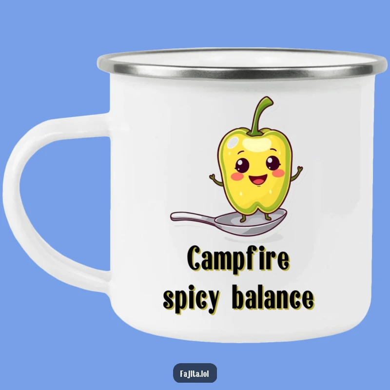 Funny Pepper Slice Camping Mug: Smiling Character Drinkware, Ideal Funny Gift