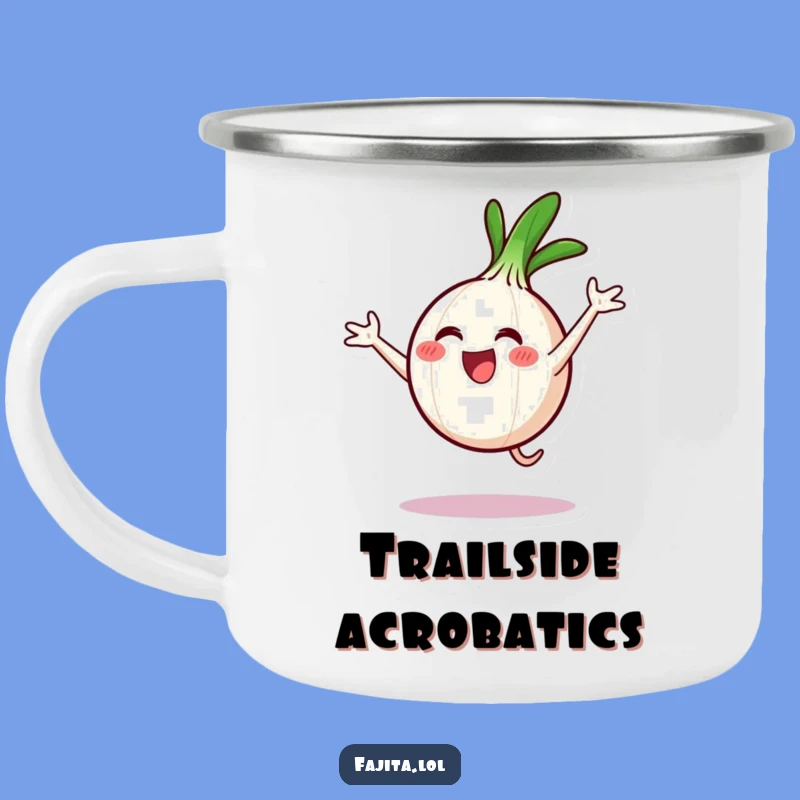 Funny Onion Ring Cartwheel Camping Mug - Outdoor Celebration Cup, Joyful Gift