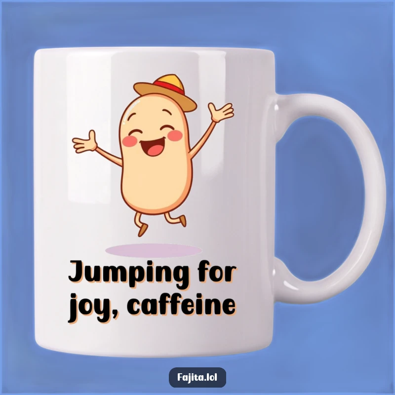 Start your day with a burst of energy thanks to this funny bean mug! The jumping bean and salsa design is perfect for lively mornings.