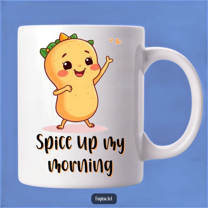 Spice up your mornings with this funny fajita dancing mug! It captures pure joy and a love for Mexican food in a vibrant design.