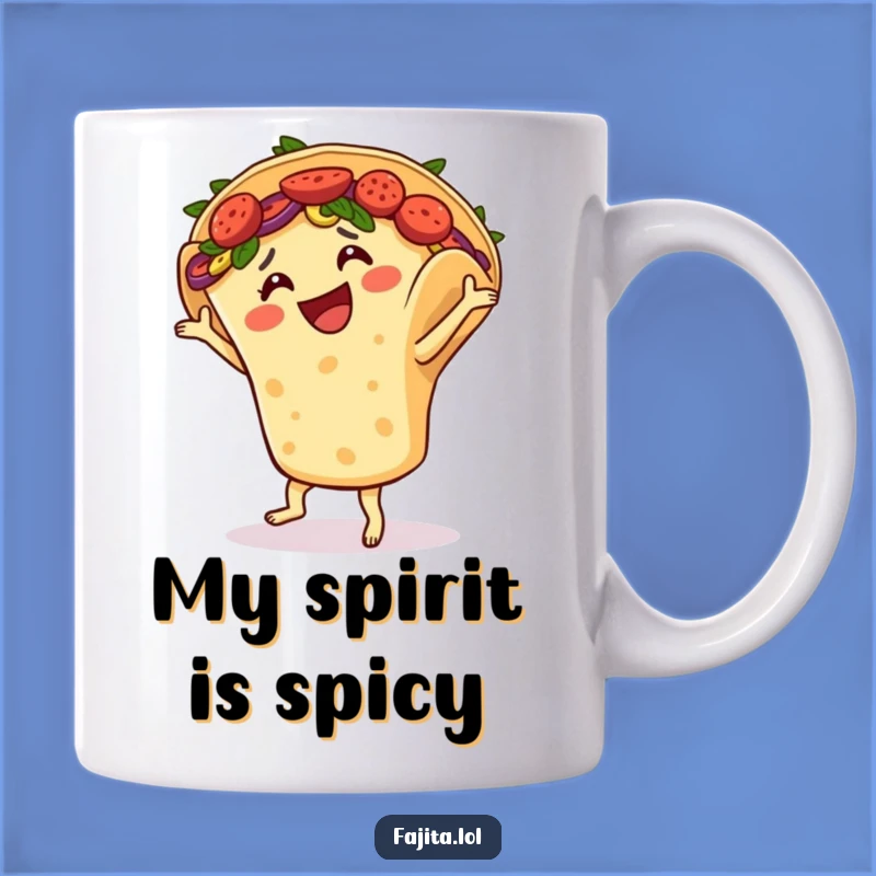 Spice up your mornings with this hilarious mug featuring a dancing fajita! It's the perfect way to add a fiesta of flavor and fun to your day.