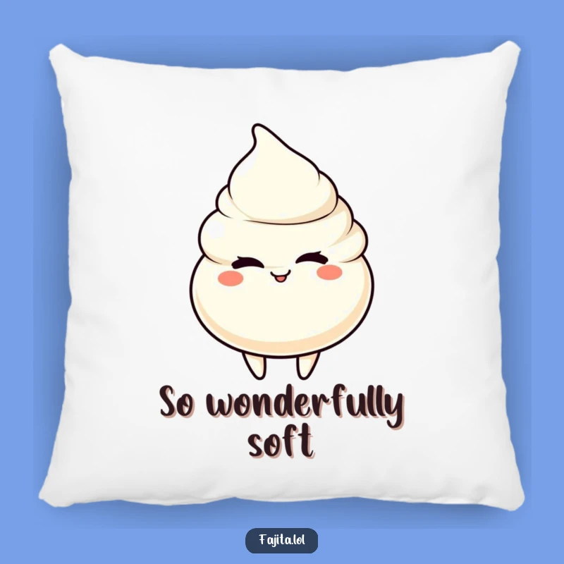 Snuggle up with this plush pillow featuring a winking sour cream dollop character. Adds humor and comfort to any room.