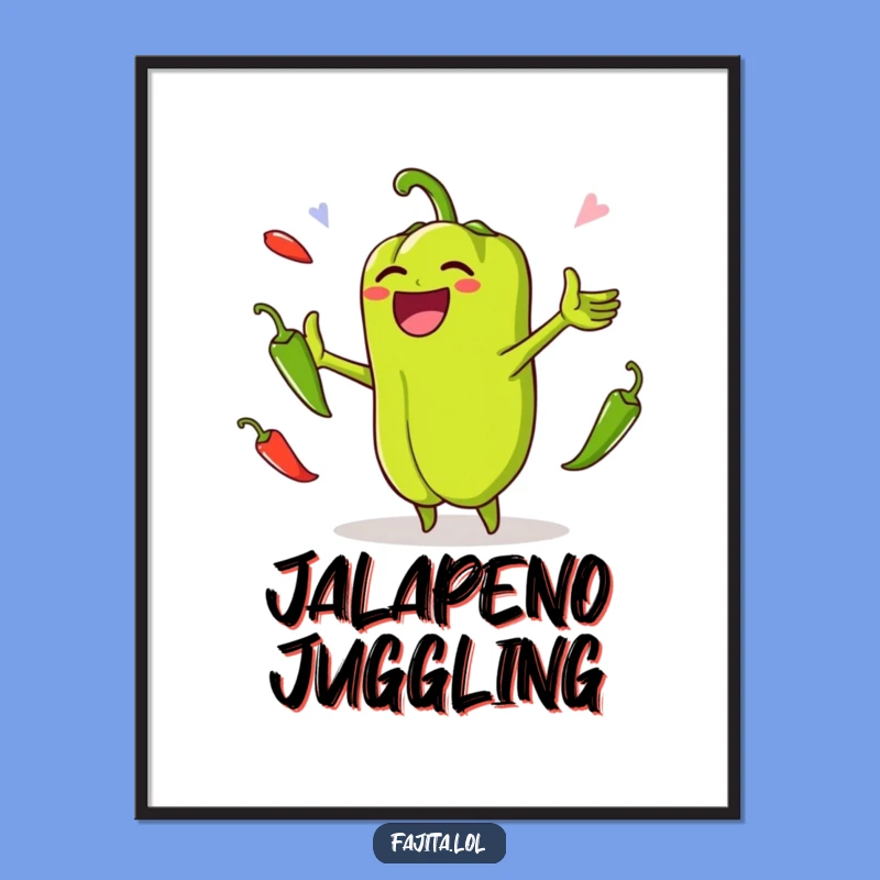 Funny Bell Pepper Jalapeno Juggling Digital Art: Instant Veggie Cheer