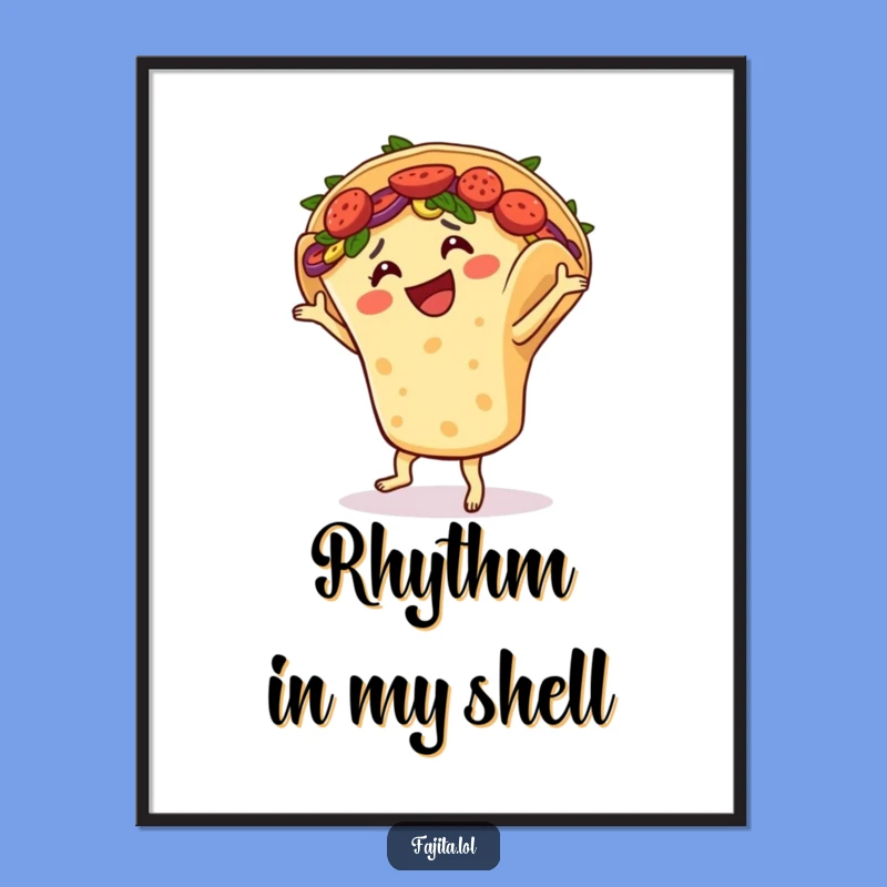 Funny Fajita Salsa Dance Digital Art - Instant Fiesta Decor Print