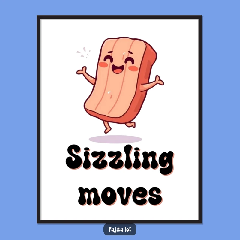 Funny Grilled Meat Shimmy Digital Art - Hilarious Dancing Print
