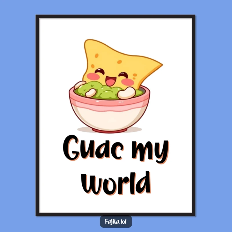 Funny Tortilla Chip Guacamole Digital Art - Hilarious Dive Print