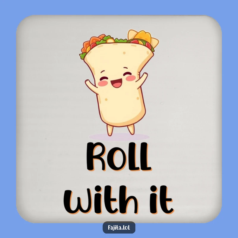 Funny Burrito Cartwheel Drink Coaster: Protect Surfaces with Hilarious Foodie Fun