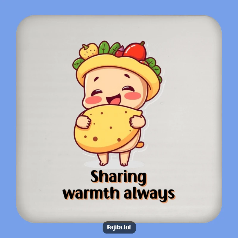 Protect your tables with a smile thanks to these funny coasters featuring a fajita hugging a tortilla! They add a cozy, humorous touch.