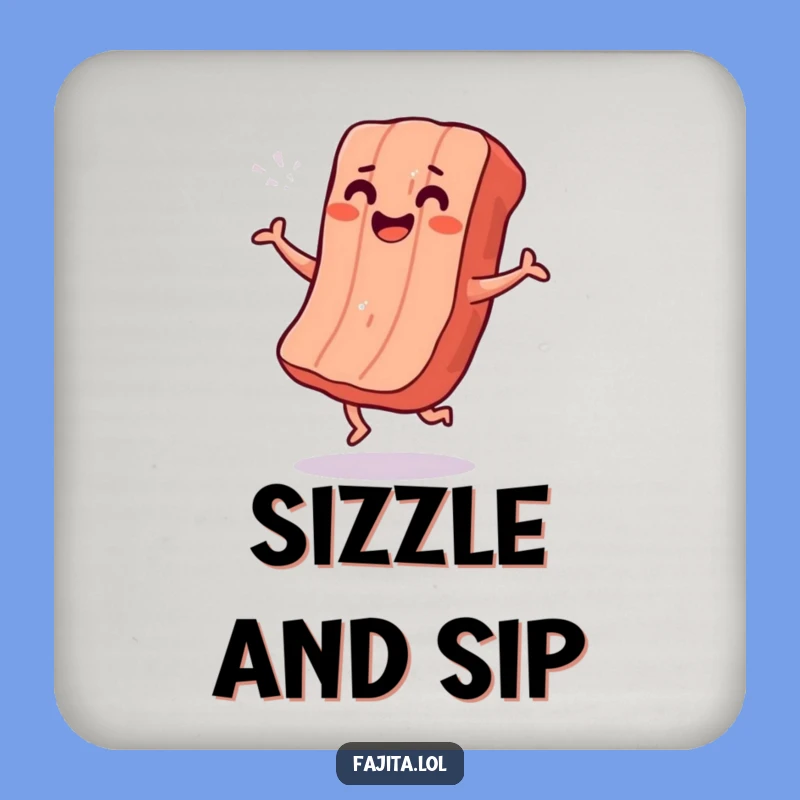 Funny Grilled Meat Shimmy Coaster - Hilarious Dancing Drink Mat