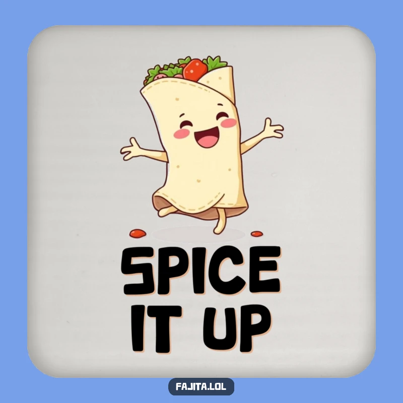 Keep your tables safe from spills and add a dash of spice with these funny fajita wrap cartwheel coasters. They’re conversation starters!