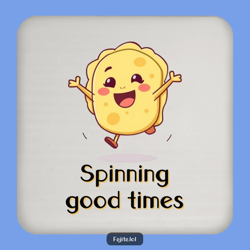 Keep your tables safe and stylish with this funny tortilla coaster! The cartwheel design adds a playful touch of joy.