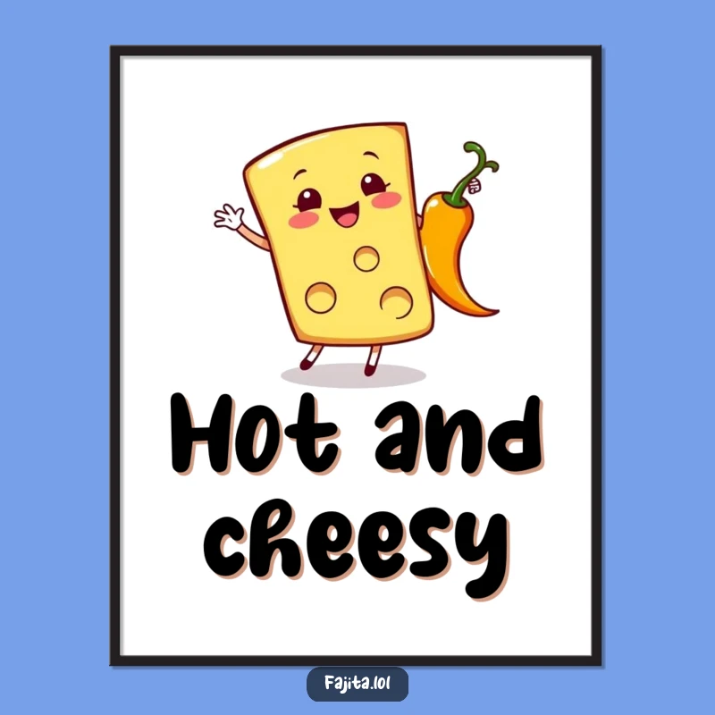 Funny Cheese Slice Poster: Cartwheel Pepper Wall Art Print Gift