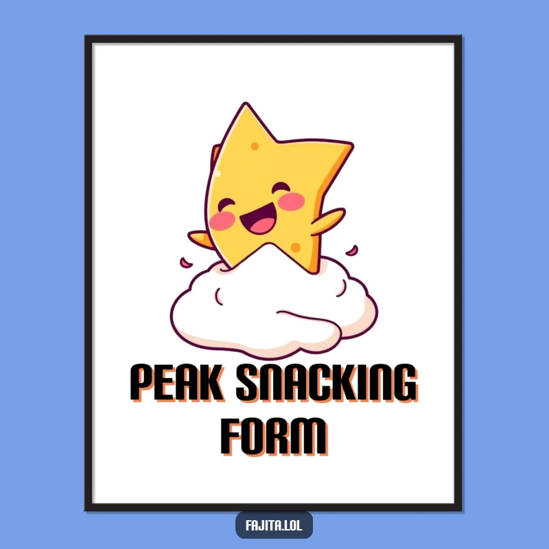 Funny Nacho Dive Poster - Whimsical Art, Joyful Snack Decor Gift!