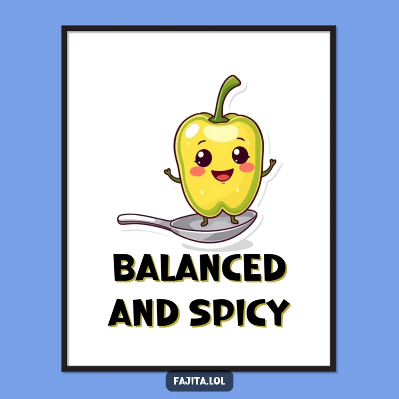 Add a touch of spicy humor to your walls with this funny poster! The balanced pepper slice is a conversation starter.