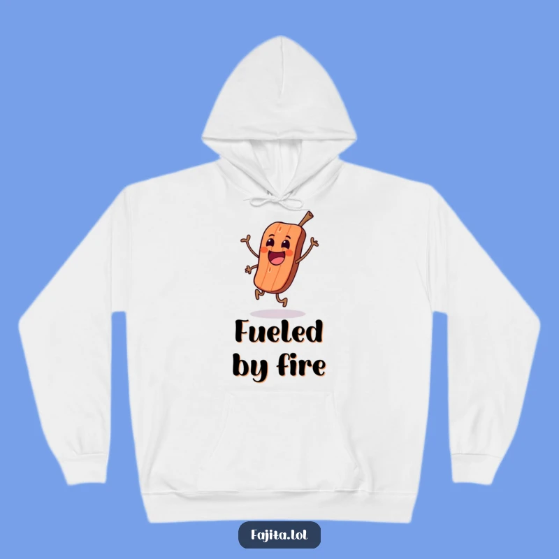 Stay warm and witty with this funny hoodie featuring an excited piece of grilled meat doing a happy skip. Perfect for chilly evenings or casual outings.