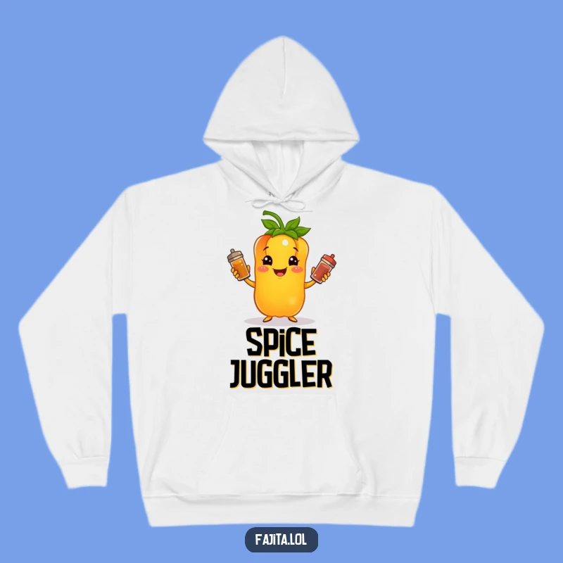Stay warm and add some spice to your life with this funny bell pepper juggling spices hoodie. Cozy comfort meets culinary comedy.