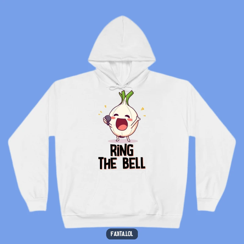 Funny Onion Ring Mic Drop Hoodie - Cozy Comedic Foodie Gift