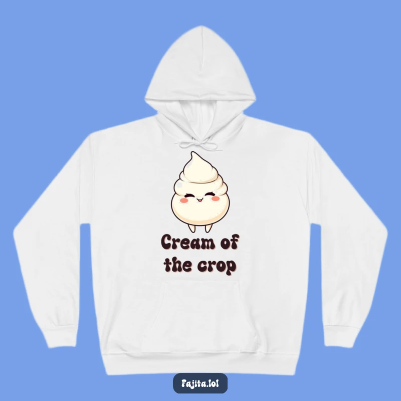 Stay warm and witty with this funny hoodie featuring a winking sour cream dollop character. Perfect for cozy nights or casual outings.