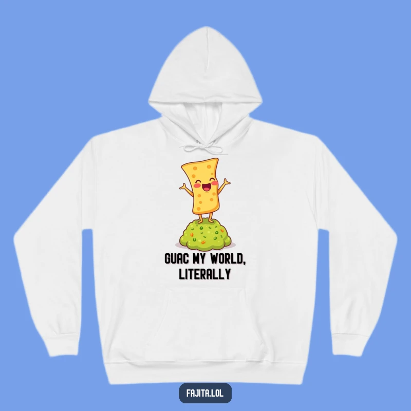 Stay cozy and amused with this funny tortilla chip hoodie, striking a perfect headstand pose. Perfect for chill vibes and laughs.
