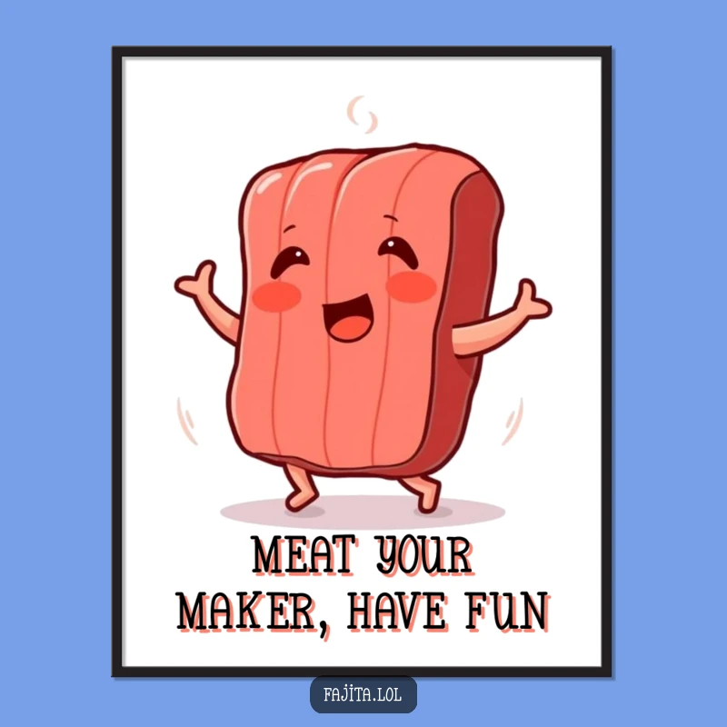 Free Printable Wall Art: Dancing Meat Strip - Downloadable Fun Decor
