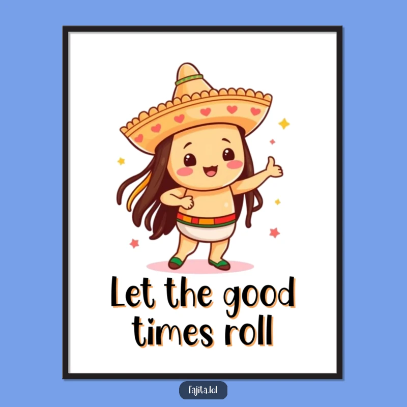 Fun Free Printable Wall Art: Dancing Sombrero Fajita Downloadable Decor