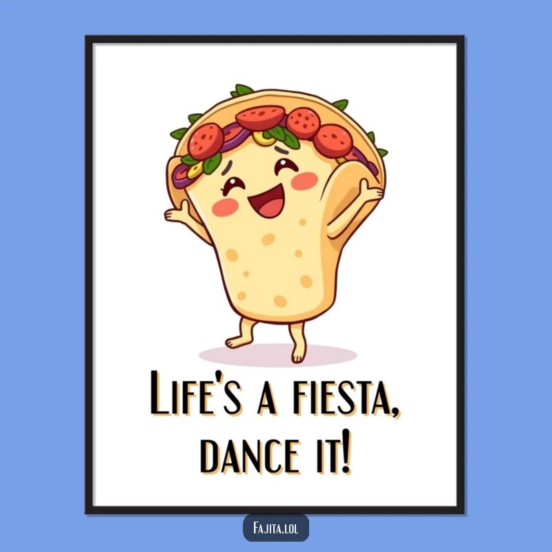 Funny Free Printable Wall Art: Dancing Fajita Fiesta Downloadable Art!