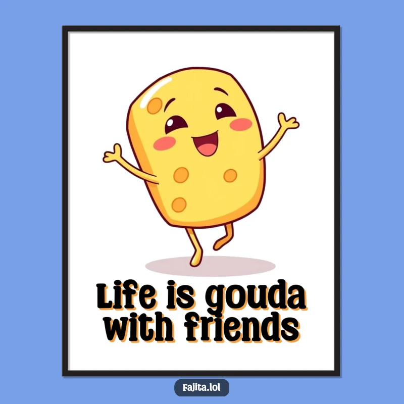 Funny Free Printable Wall Art: Giggling Cheese Shred Jig, Downloadable Decor