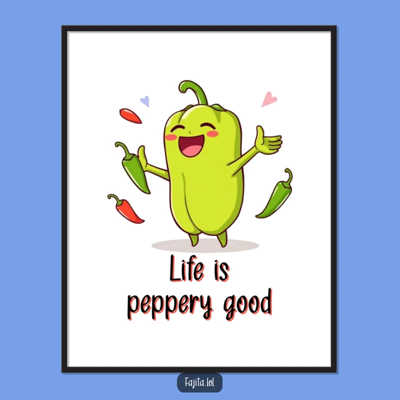 Funny Free Printable Wall Art: Juggling Pepper Fiesta - Downloadable!