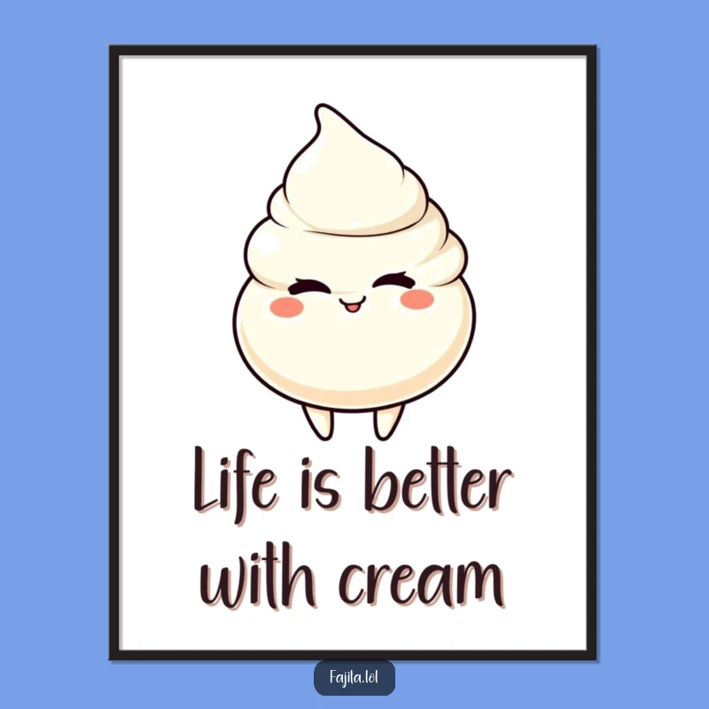 Funny Free Printable Wall Art: Winking Sour Cream, Downloadable Decor
