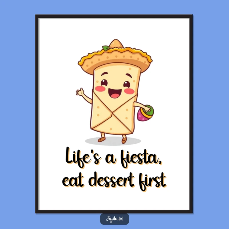 Funny Free Printable Wall Art: Dancing Fajita Wrap Fiesta! Hilarious Downloadable Decor for Your Home