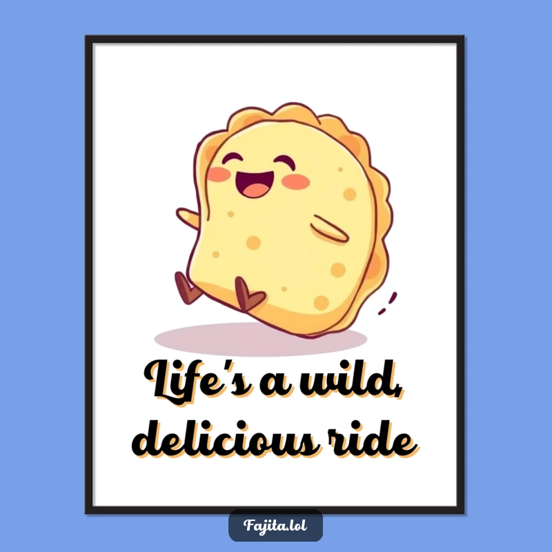 Funny Free Printable Wall Art: Rolling Tortilla's Delightful Descent Downloadable Art!