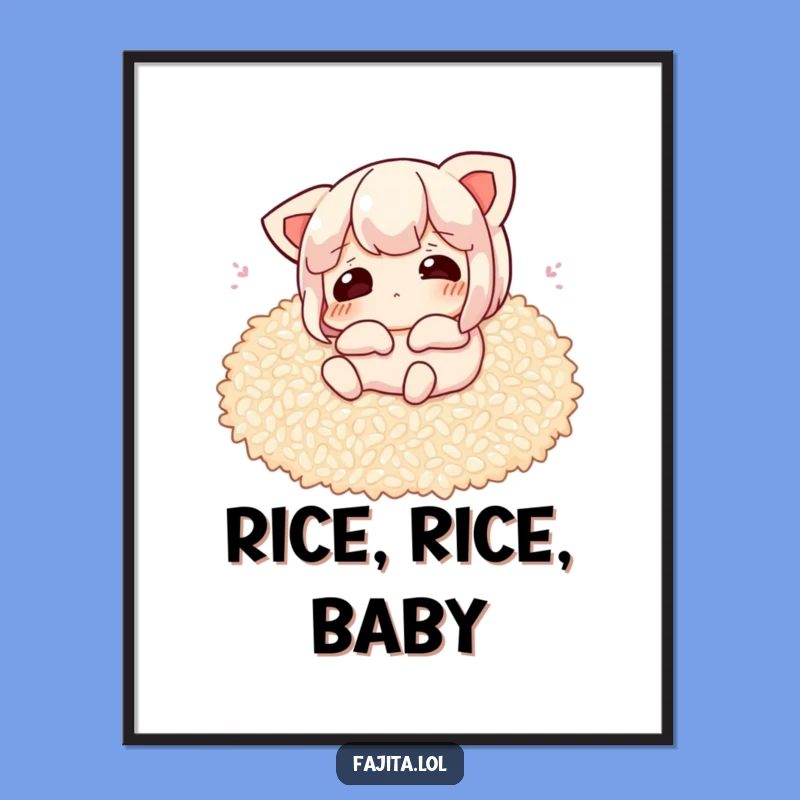 Relaxing Free Printable Wall Art: Lounging Fajita Rice Downloadable Decor