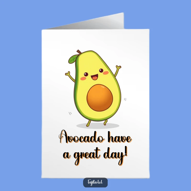 Free Printable Birthday Card: Cartwheeling Avocado, Funny Downloadable Gift, Festive Fun