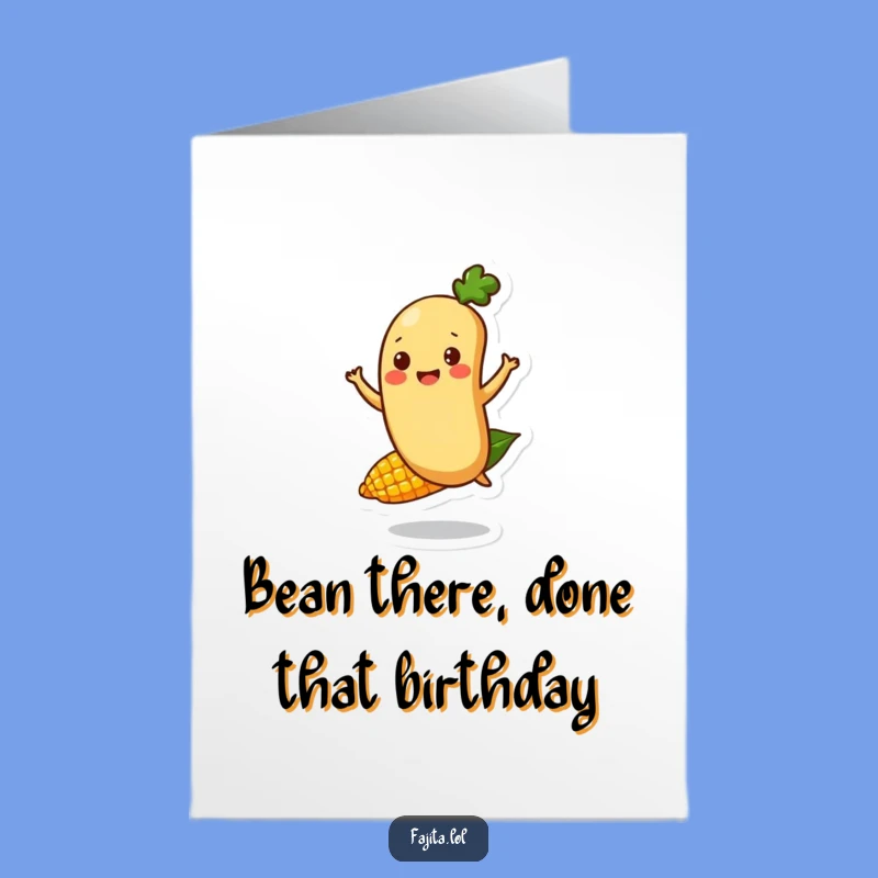 Free Printable Birthday Card: Bouncing Bean, Funny Downloadable Gift, Joyful Celebration