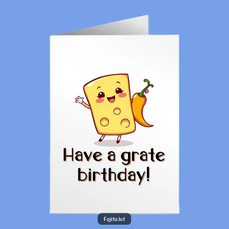 Free Printable Birthday Card: Cheesy Cartwheel Fiesta! Hilarious Downloadable for a Spicy Celebration