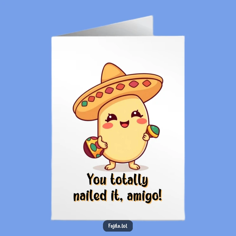 Free Printable Congrats Card: Bean Sombrero Fiesta Winner Downloadable Gift