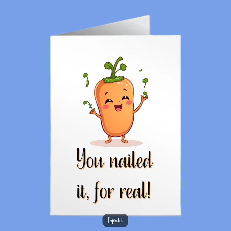 Congratulate them with this whimsical, free printable card of a pepper juggling cilantro. Print at home for a personalized touch.