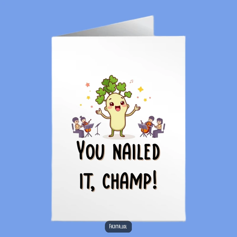 Free Printable Congrats Card: Cilantro Conductor, Spice Orchestra Celebrate Your Achievement Downloadable