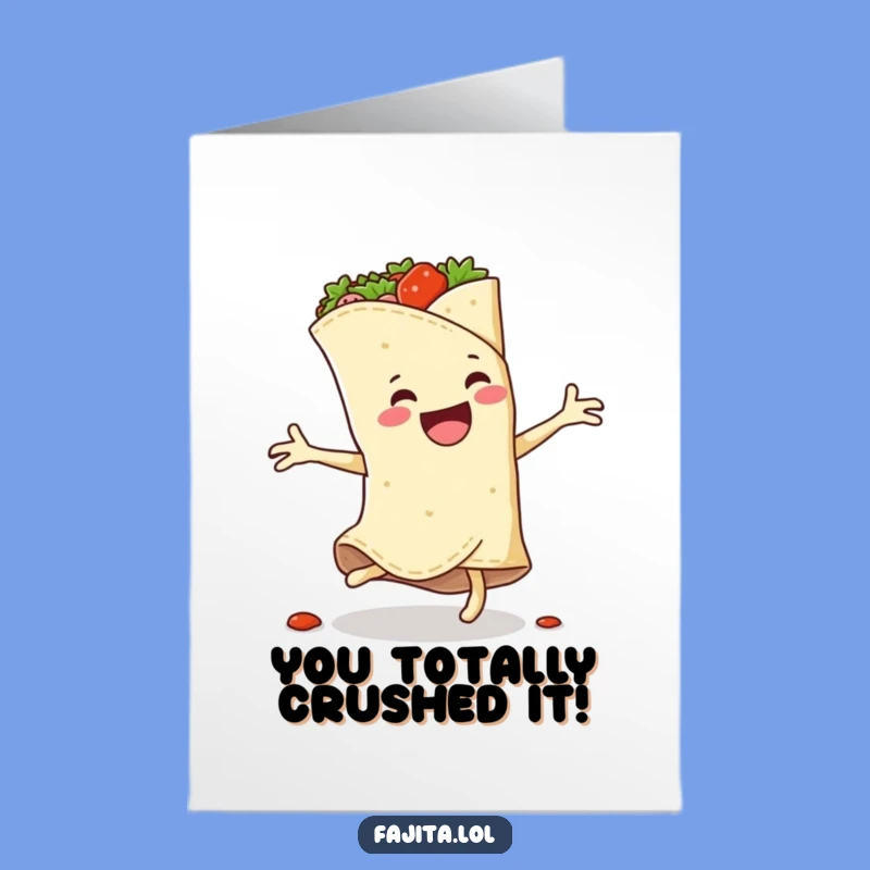Free Printable Congrats Card: Spicy Fajita Wrap Cartwheel - Downloadable Success Gift