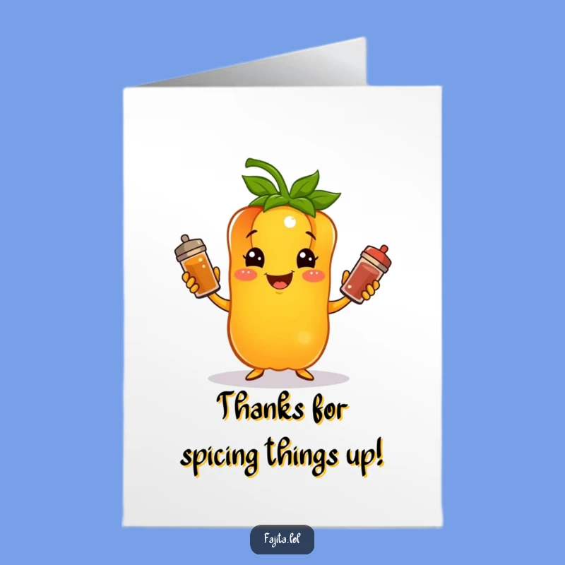 Free Printable Thank You Card: Spice Juggler Pepper - Downloadable Grateful Gift