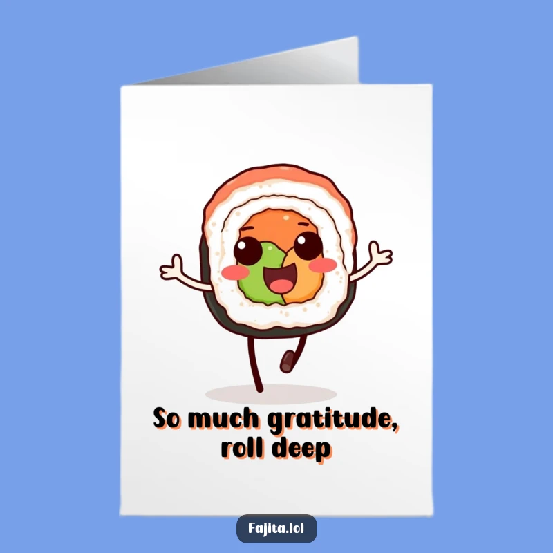 Free Printable Sushi Thank You Card: Hopping Gratitude Downloadable!