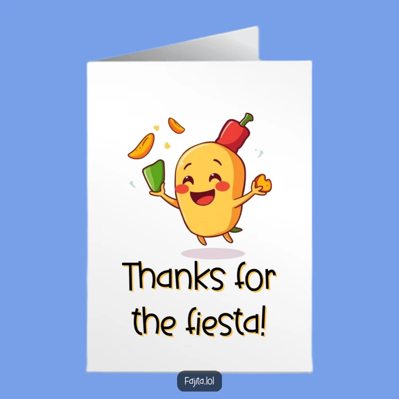 Free Printable Thank You Card: Funny Fajita Juggling Peppers, A Sizzling Downloadable Gesture