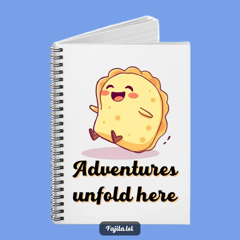 Funny Tortilla Rolling Downhill Notebook - Jot Down Ideas with Fun