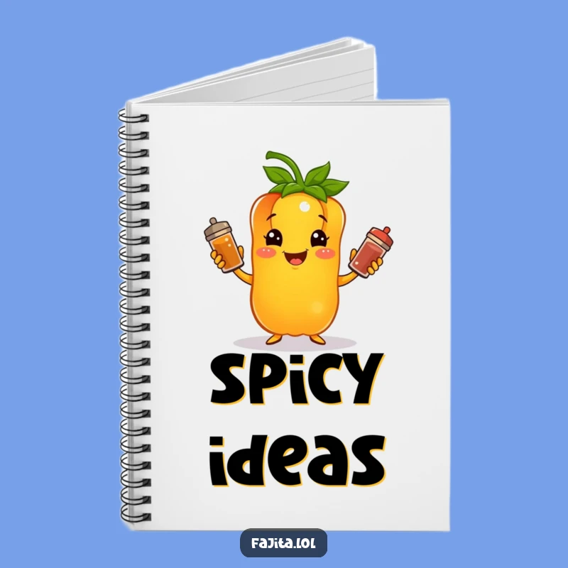Organize your culinary creations and bright ideas in this funny bell pepper juggling spices notebook. Perfect for chefs and planners.