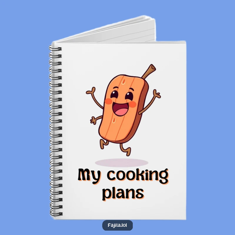 Capture your thoughts and grilling recipes in this funny notebook featuring an excited piece of grilled meat doing a happy skip.