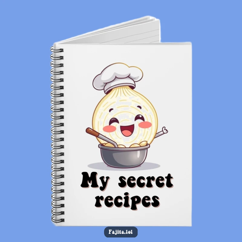 Capture your brilliant recipes with this funny onion chef notebook! The chef onion cover adds a dash of culinary fun.